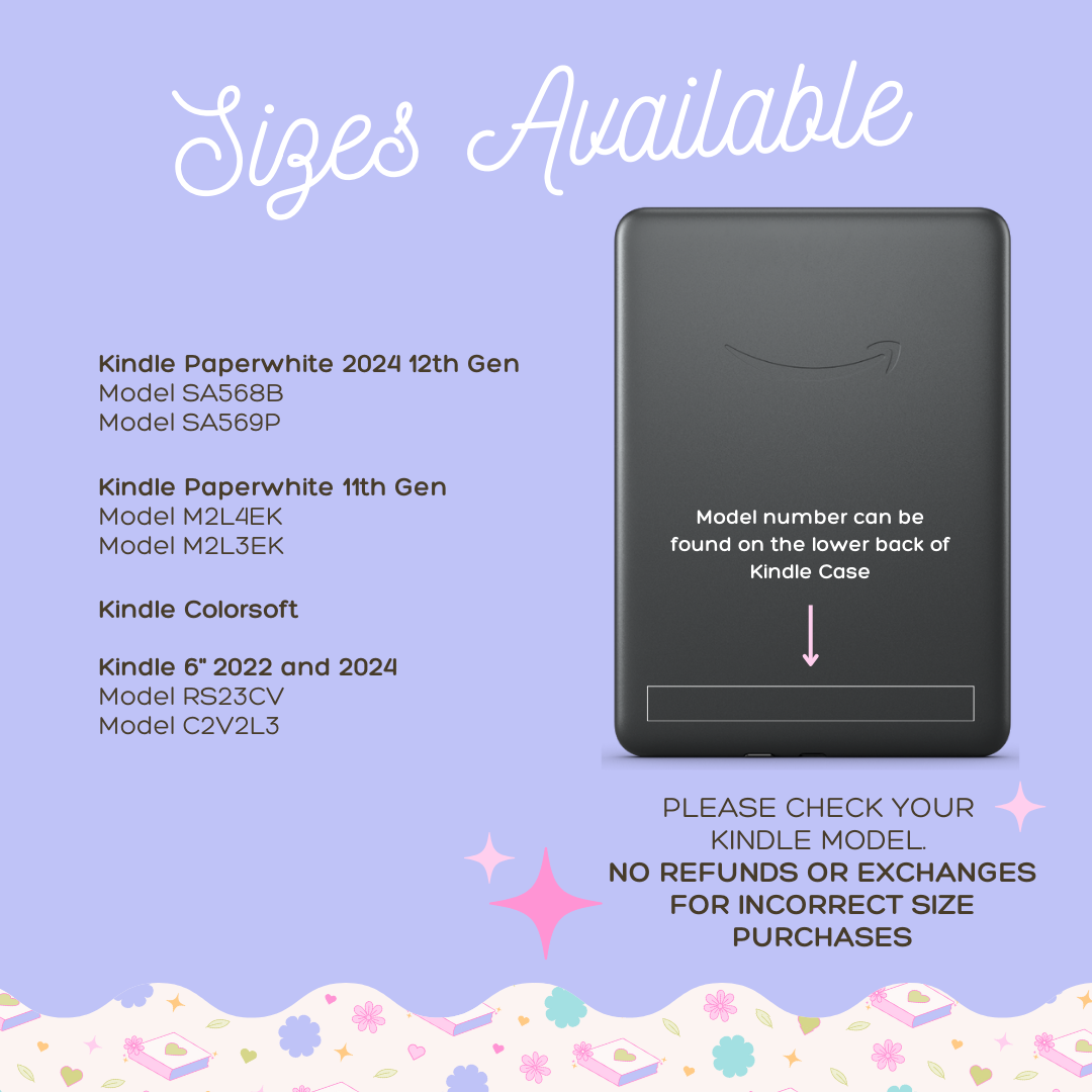 Floral Waves Kindle Case with Clear Back